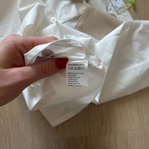 Eightiin Milly Contrast Collar Shirt | White Button Down Top | NWT | Size Small - Picture 7 of 8